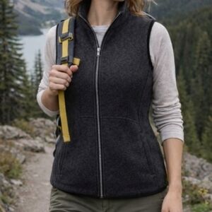 Ibex | High Quality Merino Wool Black Sleeveless Vest, Size XS